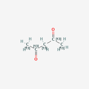 molecular formula C5H8O2 B13438438 (1,2,3,4,5-13C5)pentane-2,4-dione 