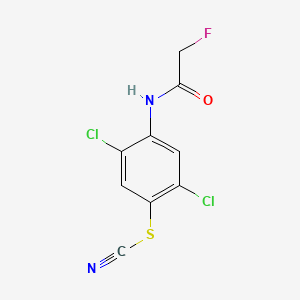 molecular formula C9H5Cl2FN2OS B13438496 Thiocyanic acid, 2,5-dichloro-4-(2-fluoroacetamido)phenyl ester CAS No. 14556-83-3