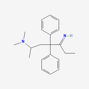 molecular formula C21H28N2 B13438623 Hexylamine, 3,3-diphenyl-4-imino-N,N,1-trimethyl- CAS No. 14474-50-1