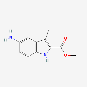 molecular formula C11H12N2O2 B13438630 methyl 5-amino-3-methyl-1H-indole-2-carboxylate 