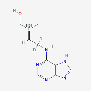 molecular formula C10H13N5O B13438844 trans-Zeatin-13C,d2 