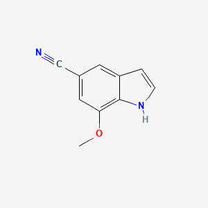 molecular formula C10H8N2O B13438897 7-Methoxy-1H-indole-5-carbonitrile 