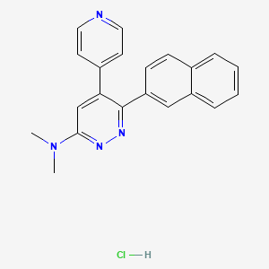molecular formula C21H19ClN4 B13438997 N,N-dimethyl-6-naphthalen-2-yl-5-pyridin-4-ylpyridazin-3-amine;hydrochloride 