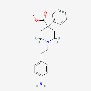 molecular formula C22H28N2O2 B13439087 ethyl 1-[2-(4-aminophenyl)ethyl]-2,2,6,6-tetradeuterio-4-phenylpiperidine-4-carboxylate 