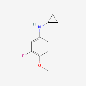 molecular formula C10H12FNO B13439098 N-Cyclopropyl-3-fluoro-4-methoxy-benzenamine 