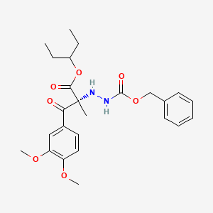 molecular formula C25H32N2O7 B13439164 pentan-3-yl (2R)-3-(3,4-dimethoxyphenyl)-2-methyl-3-oxo-2-(2-phenylmethoxycarbonylhydrazinyl)propanoate 