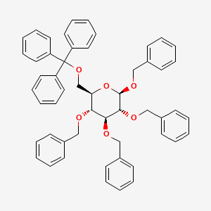 molecular formula C53H50O6 B1343922 1,2,3,4-Tetra-O-benzyl-6-O-trityl-b-D-glucopyranose 