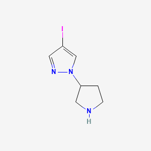 molecular formula C7H10IN3 B13439285 4-iodo-1-(pyrrolidin-3-yl)-1H-pyrazole 