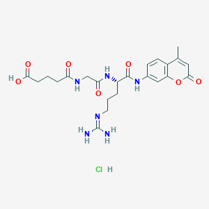 molecular formula C23H31ClN6O7 B1343929 L-Argininamide,N-(4-carboxy-1-oxobutyl)glycyl-N-(4-methyl-2-oxo-2H-1-benzopyran-7-yl)-,monohydrochloride(9ci) 