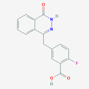 molecular formula C16H11FN2O3 B1343931 2-Fluoro-5-((4-oxo-3,4-dihydrophthalazin-1-yl)methyl)benzoic acid CAS No. 763114-26-7