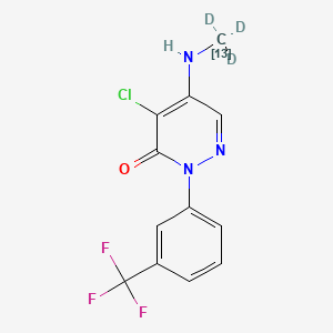 molecular formula C12H9ClF3N3O B13439323 Norflurazon-13C,d3 