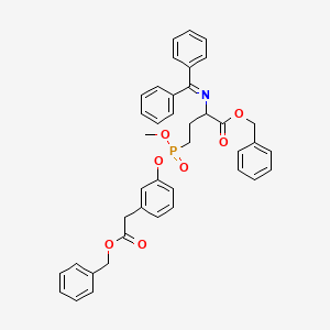 molecular formula C40H38NO7P B13439442 Benzyl 4-((3-(2-(Benzyloxy)-2-oxoethyl)phenoxy)(methoxy)phosphoryl)-2-((diphenylmethylene)amino)butanoate 