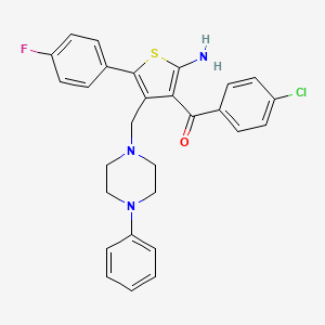 molecular formula C28H25ClFN3OS B13439735 [2-Amino-5-(4-fluorophenyl)-4-[(4-phenyl-1-piperazinyl)methyl]-3-thienyl](4-chlorophenyl)methanone 