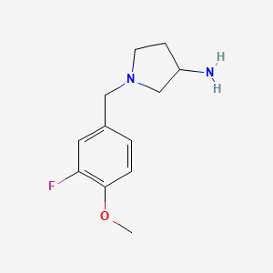 molecular formula C12H17FN2O B1343983 1-(3-氟-4-甲氧基苄基)吡咯烷-3-胺 CAS No. 1044767-35-2