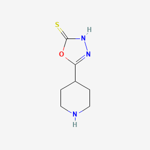 molecular formula C7H11N3OS B1343992 5-(Piperidin-4-yl)-1,3,4-oxadiazole-2-thiol 