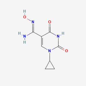 molecular formula C8H10N4O3 B13439925 1-cyclopropyl-N'-hydroxy-2,4-dioxo-1,2,3,4-tetrahydropyrimidine-5-carboximidamide 