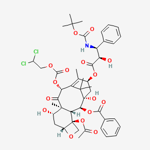 molecular formula C46H55Cl2NO16 B13439970 [(1S,2S,3R,4S,7R,9S,10S,12R,15S)-4-acetyloxy-12-(2,2-dichloroethoxycarbonyloxy)-1,9-dihydroxy-15-[(2R,3S)-2-hydroxy-3-[(2-methylpropan-2-yl)oxycarbonylamino]-3-phenylpropanoyl]oxy-10,14,17,17-tetramethyl-11-oxo-6-oxatetracyclo[11.3.1.03,10.04,7]heptadec-13-en-2-yl] benzoate 