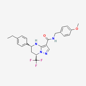 molecular formula C24H25F3N4O2 B13439976 (5r,7s)-5-(4-Ethylphenyl)-N-(4-Methoxybenzyl)-7-(Trifluoromethyl)-4,5,6,7-Tetrahydropyrazolo[1,5-A]pyrimidine-3-Carboxamide 