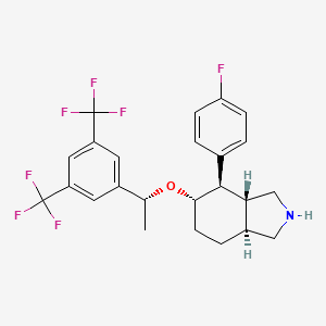 molecular formula C24H24F7NO B1344000 (3aR,4R,5S,7aS)-5-((R)-1-(3,5-bis(trifluoromethyl)phenyl)ethoxy)-4-(4-fluorophenyl)octahydro-1H-isoindole CAS No. 860642-68-8