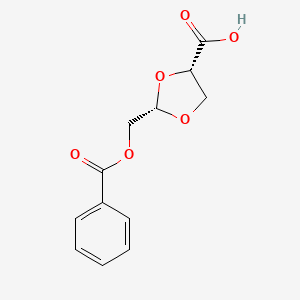 molecular formula C12H12O6 B13440012 (2S,4S)-2-[(Benzoyloxy)methyl]-1,3-dioxolane-4-carboxylic acid 