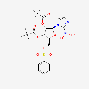 molecular formula C25H33N3O10S B13440037 1-[2,3-Bis-O-(2,2-dimethyl-1-oxopropyl)-5-O-[(4-methylphenyl)sulfonyl]-alpha-D-arabinofuranosyl]-2-nitro-1H-imidazole 