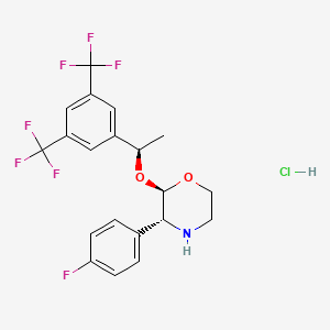 molecular formula C20H19ClF7NO2 B13440062 (2R,3R)-2-((R)-1-(3,5-Bis(trifluoromethyl)phenyl)ethoxy)-3-(4-fluorophenyl)morpholine hydrochloride 
