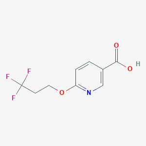 molecular formula C9H8F3NO3 B1344008 6-(3,3,3-Trifluoropropoxy)nicotinic acid CAS No. 1072855-39-0