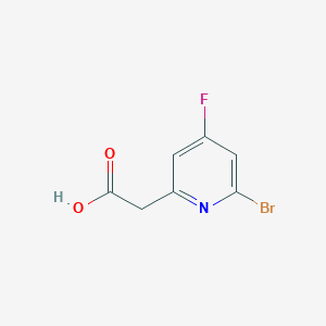molecular formula C7H5BrFNO2 B13440101 2-Bromo-4-fluoropyridine-6-acetic acid 