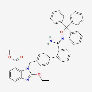 molecular formula C44H38N4O4 B13440162 Methyl 2-Ethoxy-1-((2'-(N-(trityloxy)carbamimidoyl)-[1,1'-biphenyl]-4-yl)methyl)-1H-benzo[d]imidazole-7-carboxylate 