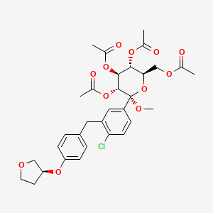 molecular formula C32H37ClO12 B13440327 Empagliflozin Tetraacetoxy 