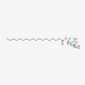 molecular formula C21H42O4 B13440340 1-Stearoyl-rac-glycerol-13C3,d5 