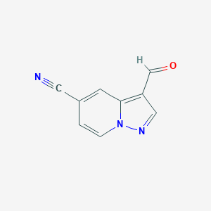 molecular formula C9H5N3O B1344036 3-Formylpyrazolo[1,5-a]pyridine-5-carbonitrile CAS No. 1101120-05-1