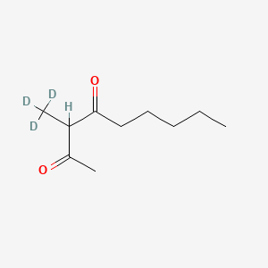 molecular formula C10H18O2 B13440413 3-(Trideuteriomethyl)nonane-2,4-dione 