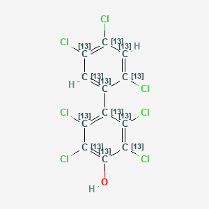 molecular formula C12H3Cl7O B13440427 2,2',3,4',5,5',6-Heptachloro-4-biphenylol-13C12 