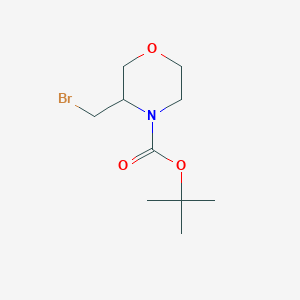 molecular formula C10H18BrNO3 B13440455 3-(Bromomethyl)morpholine, N-BOC protected 