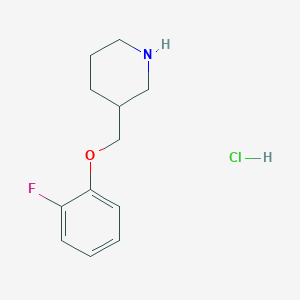 molecular formula C12H17ClFNO B1344050 3-((2-Fluorophenoxy)methyl)piperidine hydrochloride CAS No. 614731-30-5