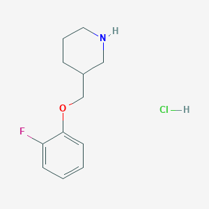 molecular formula C12H17ClFNO B1344050 3-[(2-Fluorophenoxy)methyl]piperidine hydrochloride CAS No. 614731-30-5