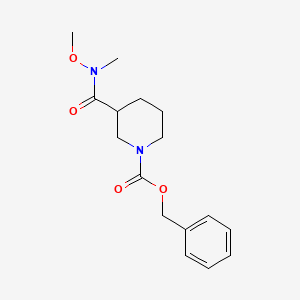 molecular formula C16H22N2O4 B1344063 Benzyl 3-[methoxy(methyl)carbamoyl]piperidine-1-carboxylate CAS No. 405239-72-7