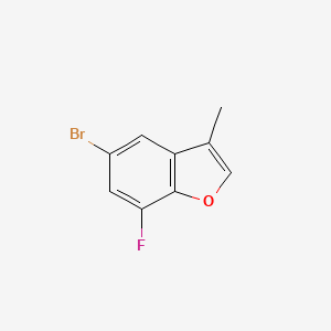 molecular formula C9H6BrFO B13440634 5-Bromo-7-fluoro-3-methylbenzofuran 