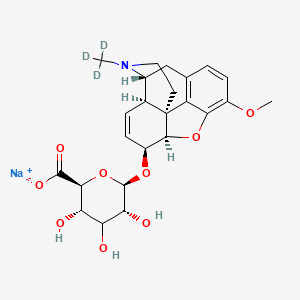 molecular formula C24H28NNaO9 B13440643 sodium;(2S,3S,5R,6R)-6-[[(4R,4aR,7S,7aR,12bS)-9-methoxy-3-(trideuteriomethyl)-2,4,4a,7,7a,13-hexahydro-1H-4,12-methanobenzofuro[3,2-e]isoquinolin-7-yl]oxy]-3,4,5-trihydroxyoxane-2-carboxylate 