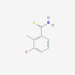 molecular formula C8H8FNS B13440650 3-Fluoro-2-methylbenzothioamide 