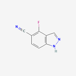 molecular formula C8H4FN3 B1344066 4-fluoro-1H-indazole-5-carbonitrile CAS No. 473416-81-8