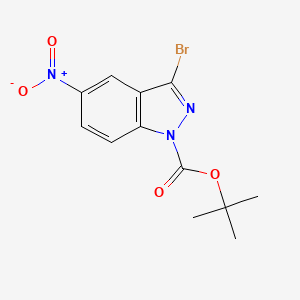 molecular formula C12H12BrN3O4 B1344067 1-Boc-3-bromo-5-nitro-1H-indazole CAS No. 473416-22-7