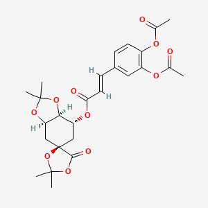 molecular formula C26H30O11 B13440730 Tetramethyl-5'-oxospiro-3,4-bis(acetyloxy)phenyl-2-propenoate 