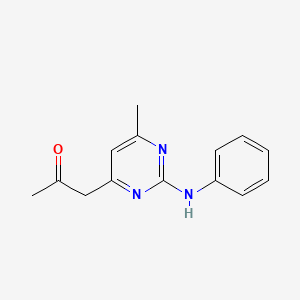 molecular formula C14H15N3O B13440808 1-(6-Methyl-2-(phenylamino)pyrimidin-4-yl)propan-2-one 