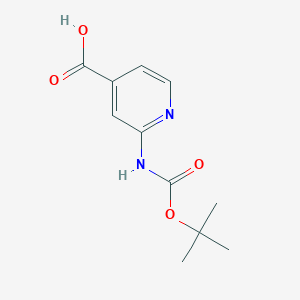 molecular formula C11H14N2O4 B1344081 2-((Tert-butoxycarbonyl)amino)isonicotinic acid CAS No. 365412-92-6