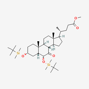 molecular formula C37H68O5Si2 B13441029 (3alpha,5beta,6alpha)-3,6-Bis[[(1,1-dimethylethyl)dimethylsilyl]oxy]-7-oxo-cholan-24-oic Acid Methyl Ester 