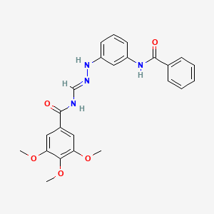 molecular formula C24H24N4O5 B13441053 N-[(E)-[(3-benzamidophenyl)hydrazinylidene]methyl]-3,4,5-trimethoxybenzamide 