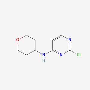molecular formula C9H12ClN3O B1344106 2-Chloro-N-tetrahydro-2H-pyran-4-ylpyrimidin-4-amine CAS No. 954229-31-3