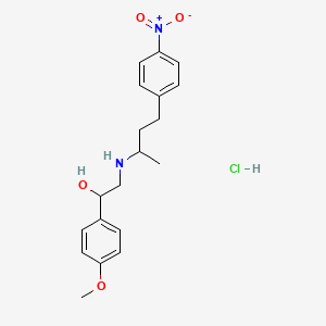 molecular formula C19H25ClN2O4 B13441083 2-(4-(4-Nitrophenyl)butan-2-ylamino)-1-(4-methoxyphenyl)ethanol Hydrochloride 
